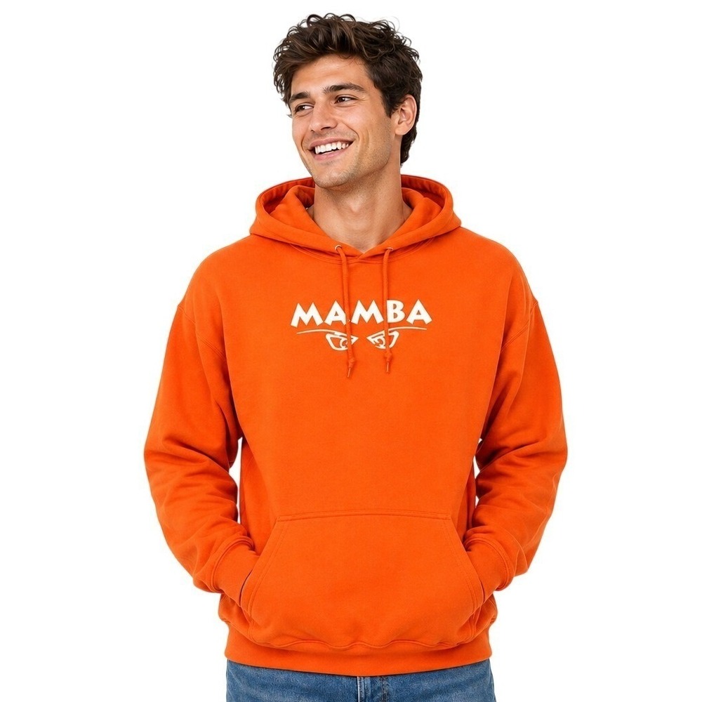 Gildan Hoodie Unisex 2XL Orange Mamba Graphic Heavy Blend Fleece Pullover Sweat